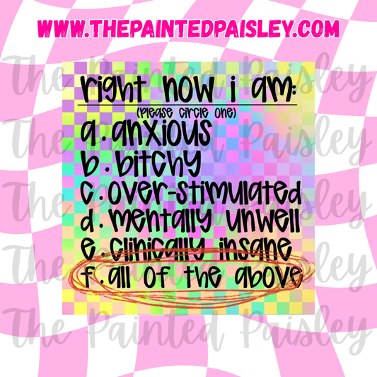 Square Cardstock - Right now I am