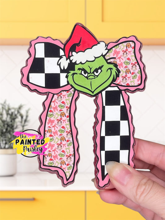 Green Checkered Bow Cardstock Grab Bag - Raising Rimes
