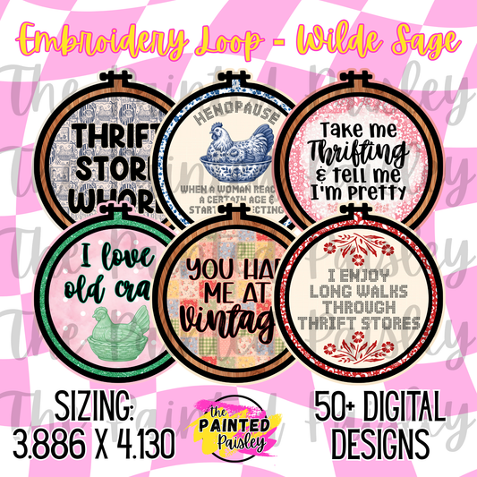 Digital Cardstock Drive - Embroidery Loop / Wilde Sage Supply Co