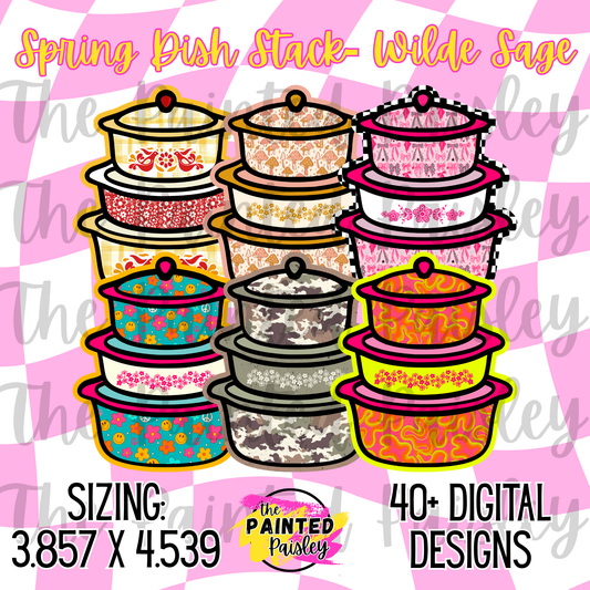 Digital Cardstock Drive - Spring Dish Stack / Wilde Sage Supply Co